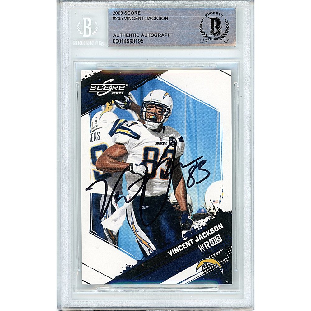 Vincent Jackson Autograph 2009 Score Football Card SD Chargers Beckett Signed